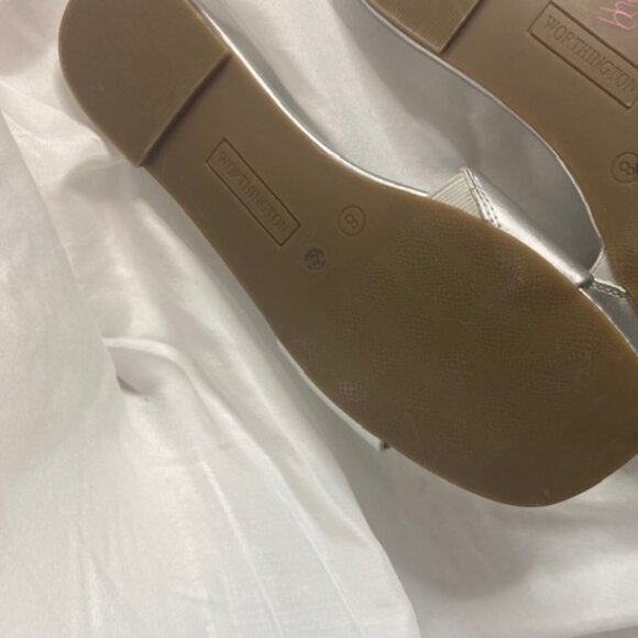 Worthington Silver Rhinestone Sandals, Size 8 - Picture 3 of 3